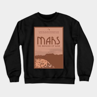 Art Deco Space Travel Poster - Mars Crewneck Sweatshirt